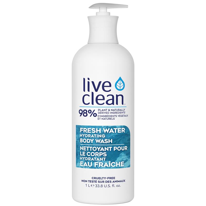 Live Clean Fresh Water Hydrating Body Wash - 1L