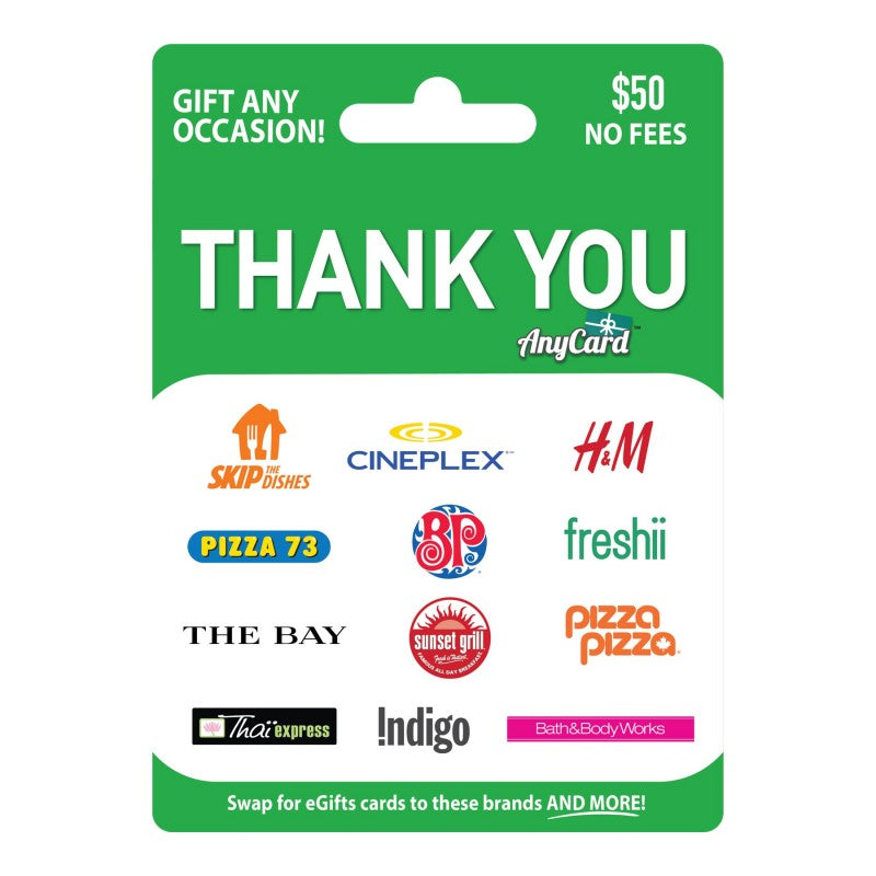 AnyCard Thank You Gift Card - $50