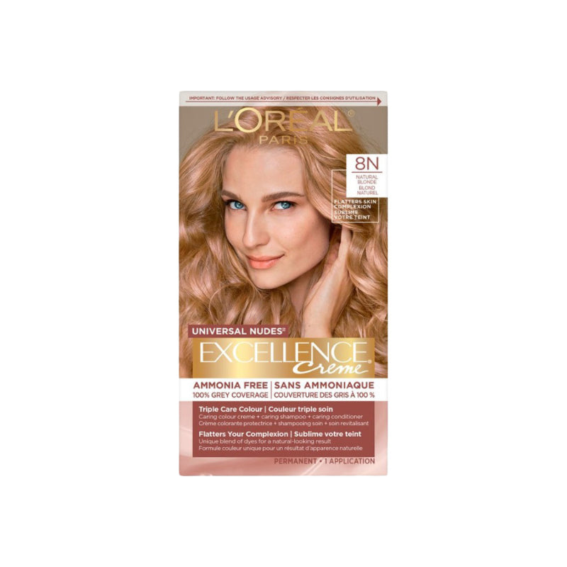 L'oreal Paris Universal Nudes Excellence Creme - 8N Natural Blonde