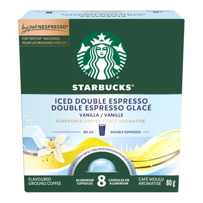 Starbucks by Nespresso for Vertuo Iced Double Espresso Coffee Capsule - Vanilla - 8's