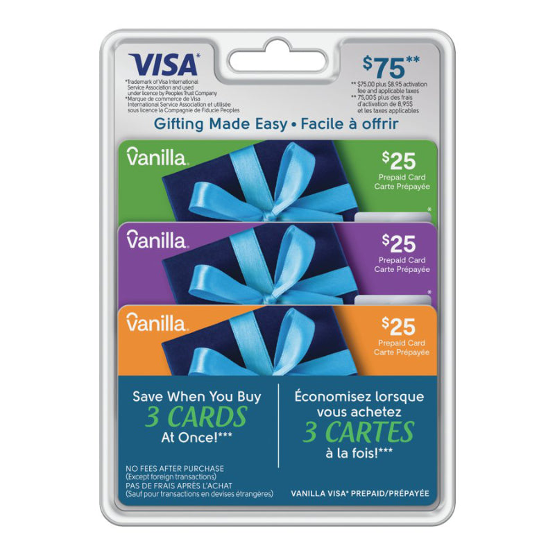 Vanilla Visa Gift Card - 3 x $25
