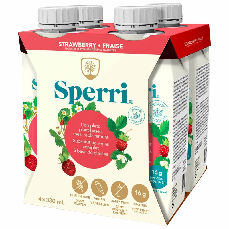 SPERRI Plant-Based Meal Replacement Shake - Strawberry Flavor - 4X330ml