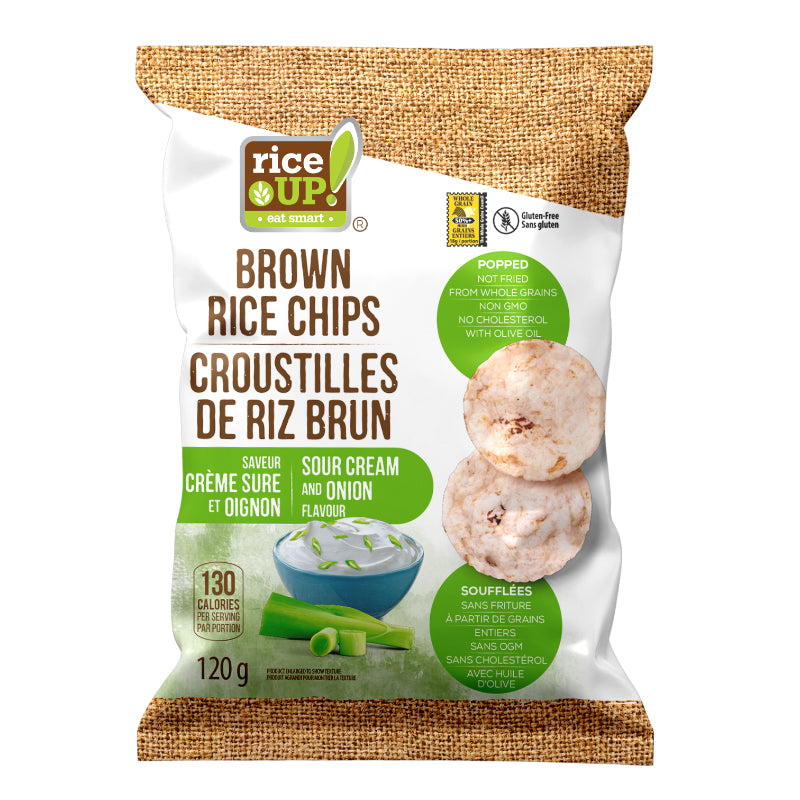 rice UP! eat smart Brown Rice Chips - Sour Cream and Onion Flavour - 120g