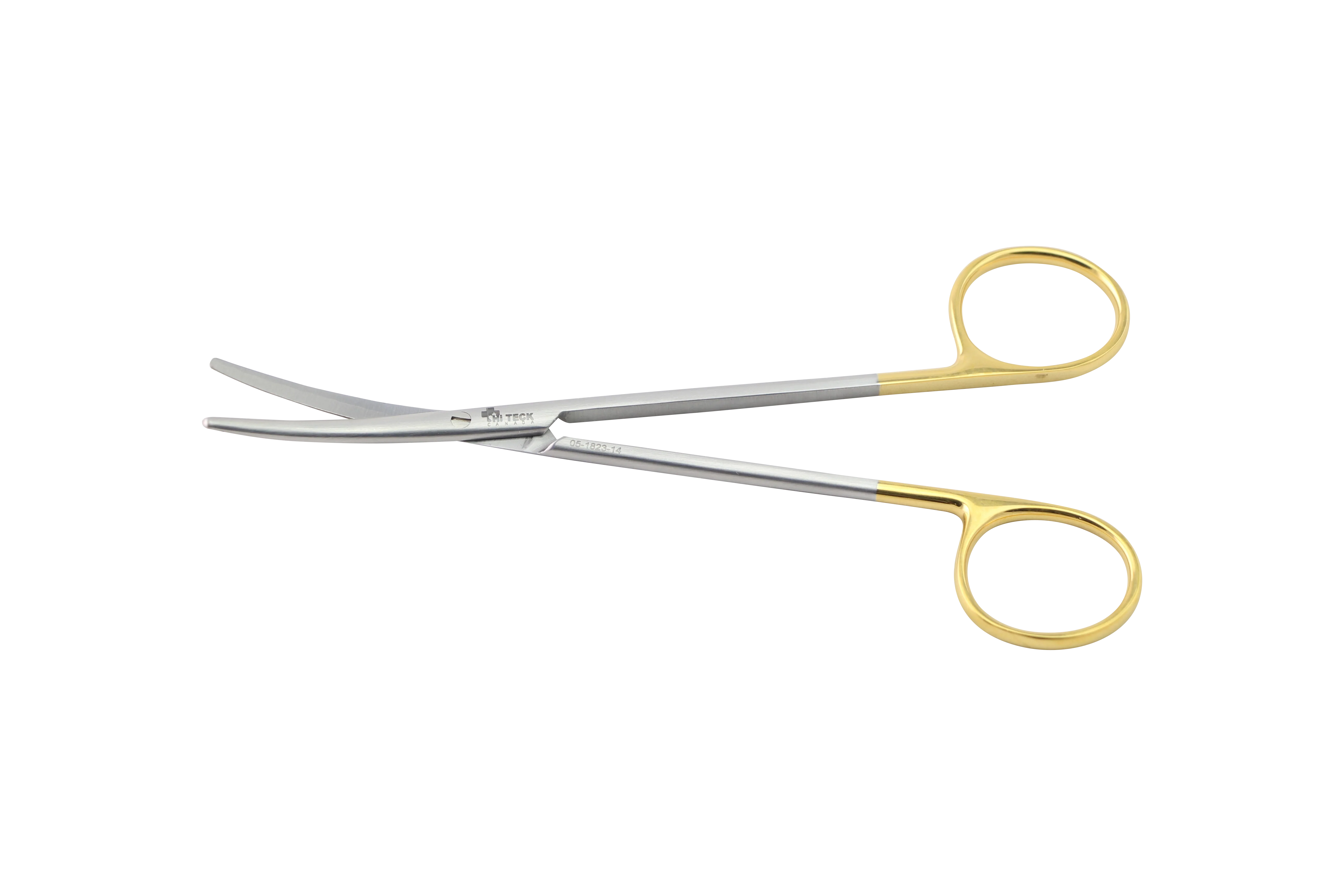 HiTeck Metzenbaum Fine (Delicate) Scissor, Curved, Blunt, Tungsten Carbide, 14.5CM