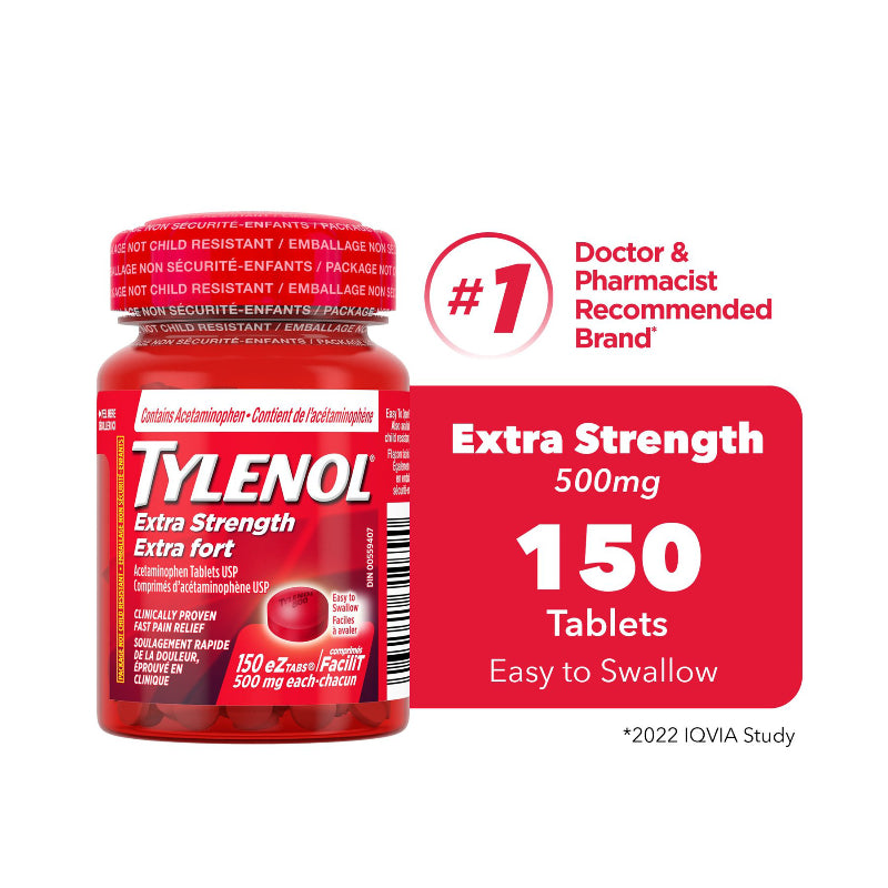 Tylenol* EZ Tabs - Extra Strength - 500mg/150s