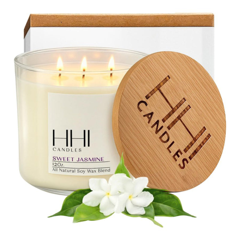 HHI candles Candle Glass - Sweet Jasmine - White