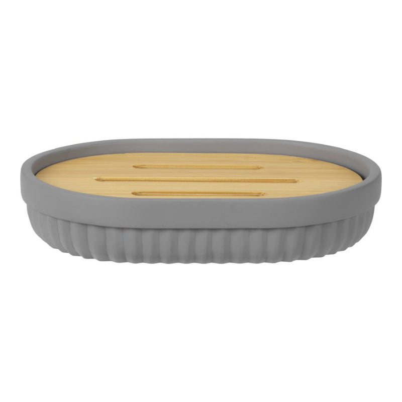 Collection by London Drugs Polyresin/Bamboo Soap Dish - 12x8.6x2cm