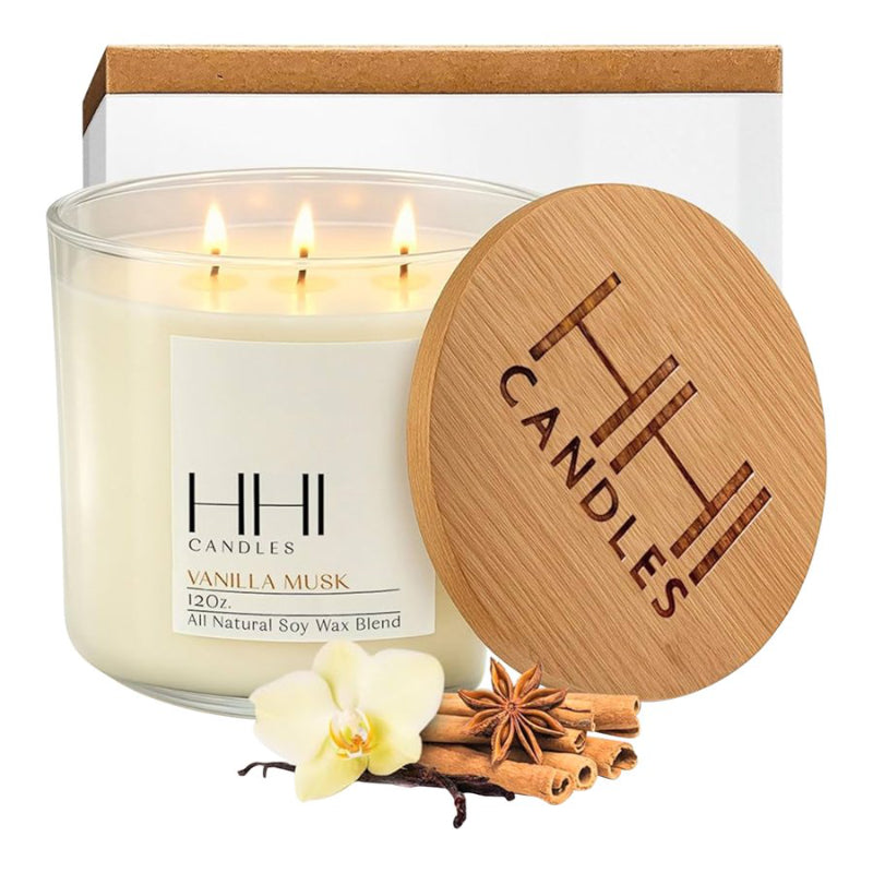 HHI candles Candle Glass - Vanilla Musk - White
