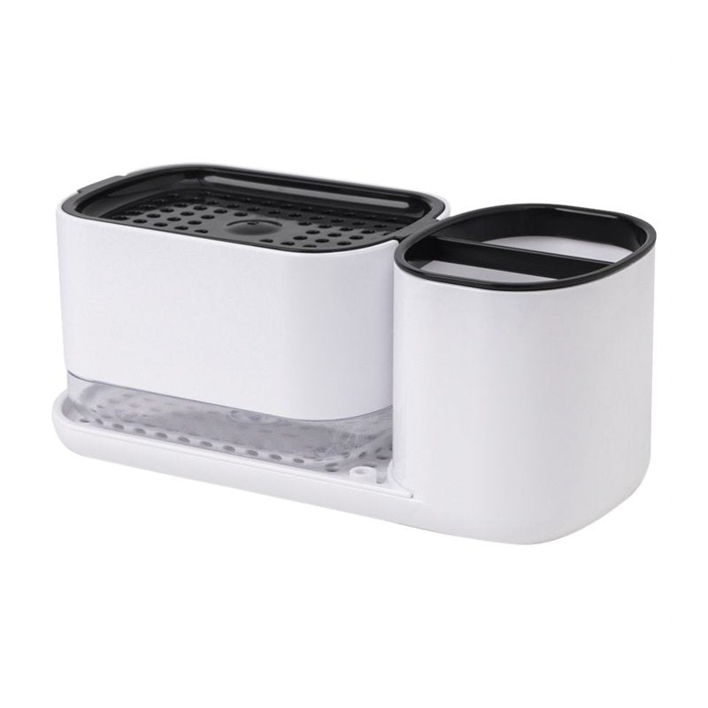 Core Kitchen Soap Dispenser and Brush Holder - White/Onyx