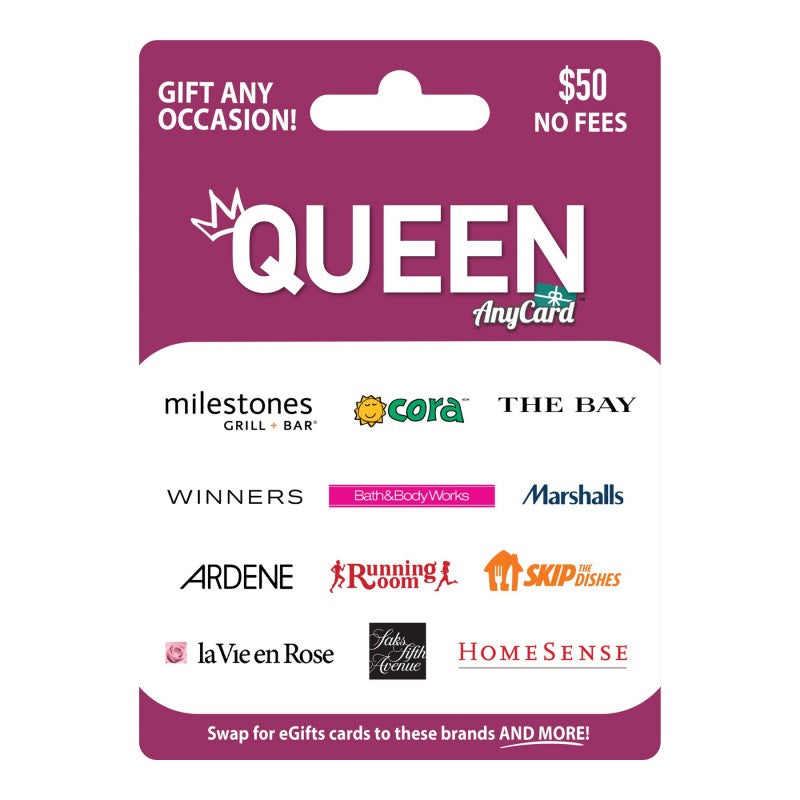 AnyCard Queen Gift Card - $50