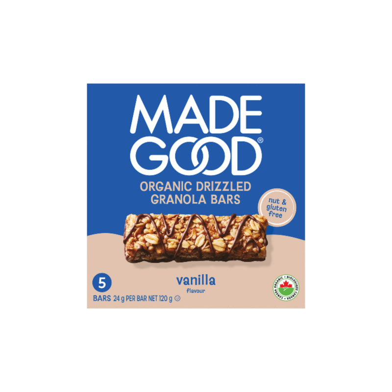 MadeGood Chocolate Organic Drizzled Granola Bars - Vanilla - 5 pack / 120g
