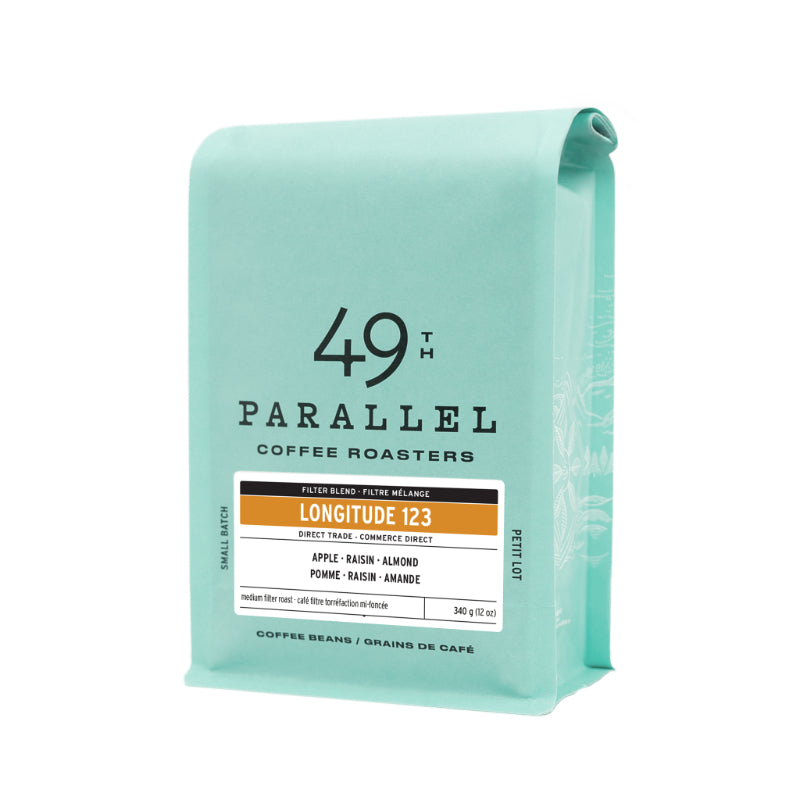 49th Parallel Coffee Roasters Coffee Beans - Longitude 123°W Blend - 340g