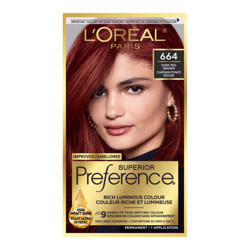 L'Oreal Paris Superior Preference Hair Color - Dark Red Brown (664)