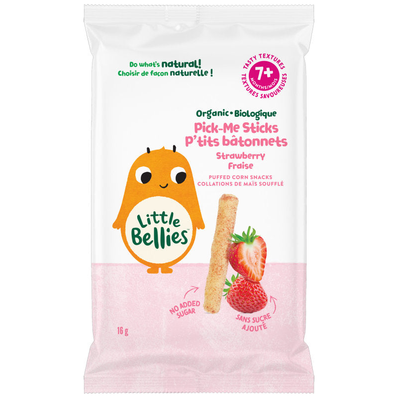 Little Bellies Organic Strawberry Pick-up Sticks - 16g
