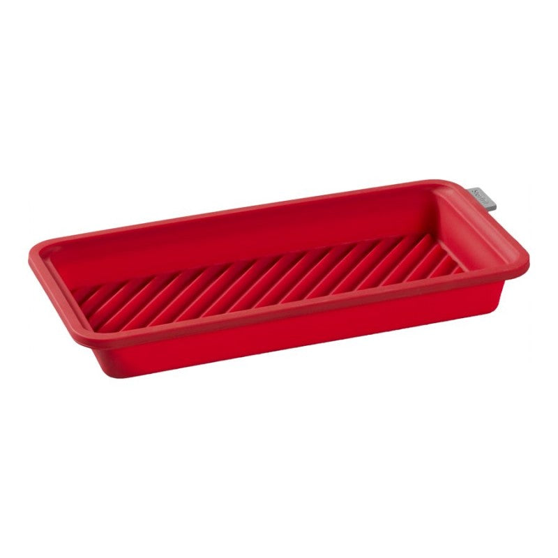 Starfrit Silicone Cooking Pan with Integrated Metal Frame - Medium - Ribbed Bottom - Red