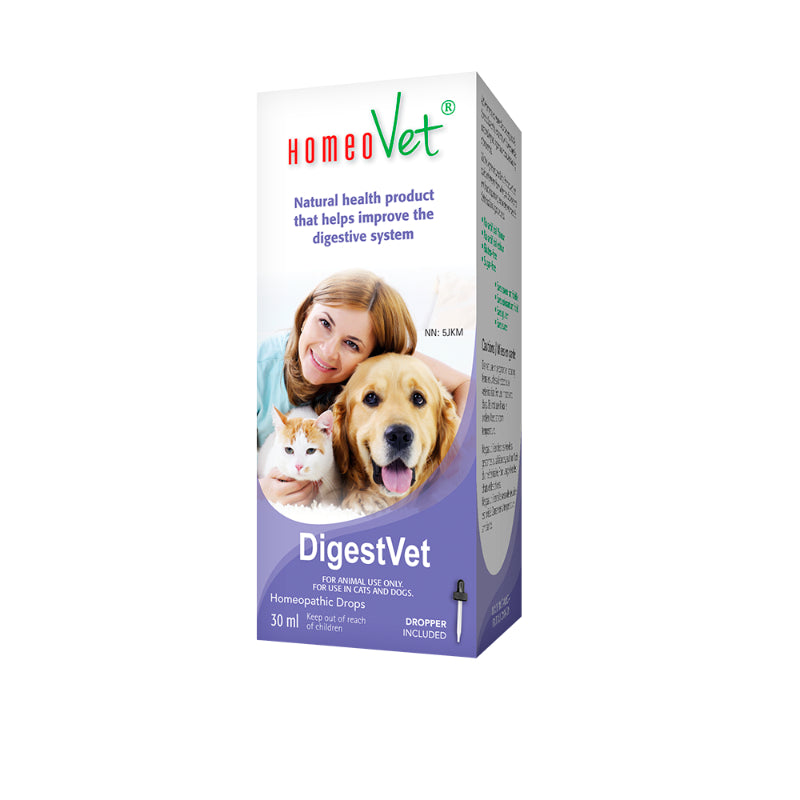 HomeoVet Homeopathic Drops for Cats and Dogs - Digestvet - 30ml