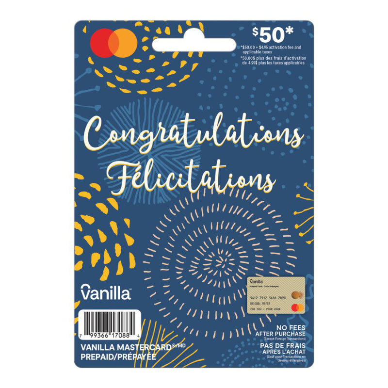 Vanilla Mastercard Congratulations Gift Card - $50
