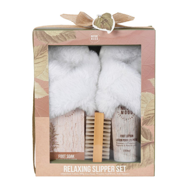 Nature Mood Relaxing Slipper Set - Rosemary & Cedarwood - 4 pieces