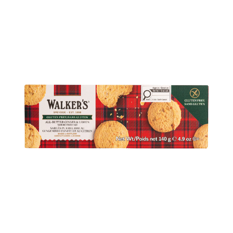 Walkers Gluten Free Ginger & Lemon Shortbread - 140g