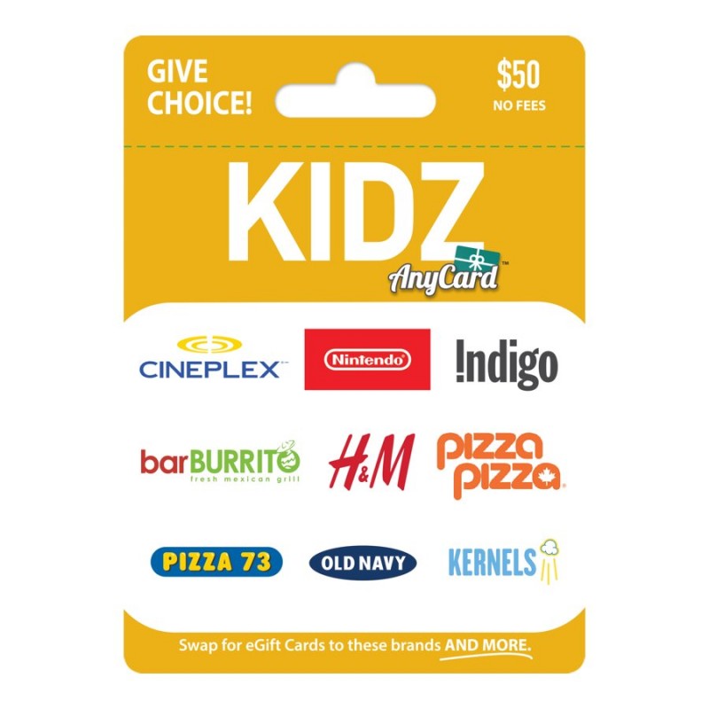 AnyCard Kidz Gift Card - $50