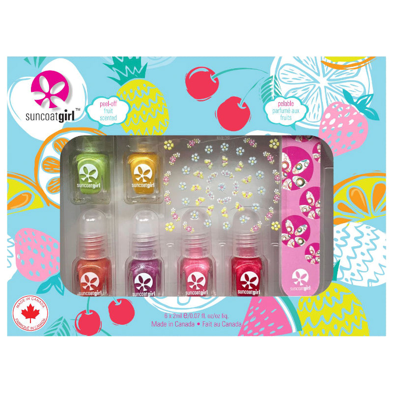 Suncoat Girl Peel-Off Fruit Scented Nail Polish Kit - 6 Piece