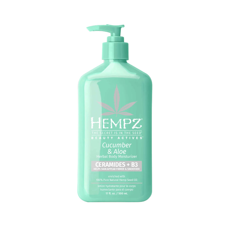 Hempz Beauty Actives Herbal Body Moisturizer with Ceramides + Vitamin B3 - Cucumber & Aloe - 500ml