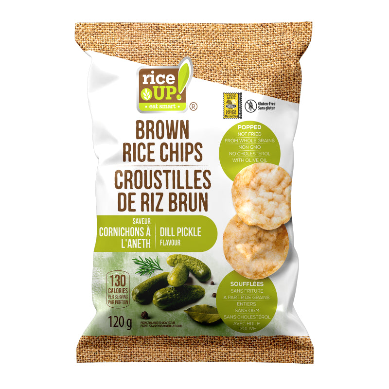 rice UP! eat smart Brown Rice Chips - Dill Pickle Flavour - 120g