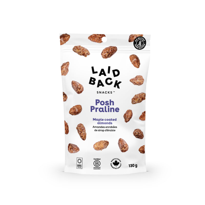 Laid Back Maple Coated Almonds Snacks - Posh Praline - 130g