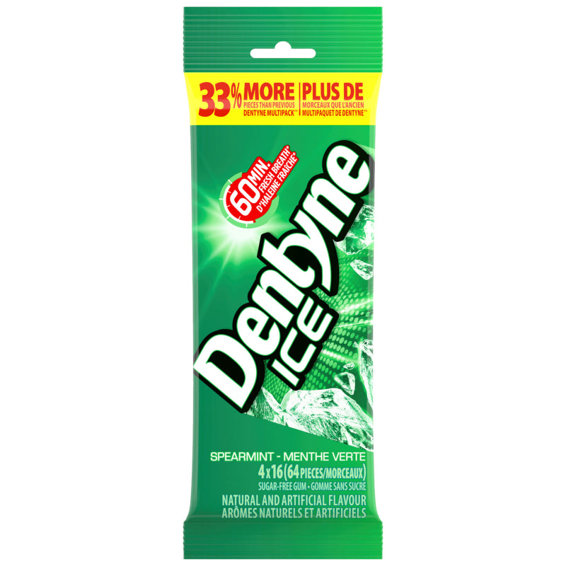 Dentyne Ice Sugar-Free Chewing Gum - Spearmint - 4 x 16 piece