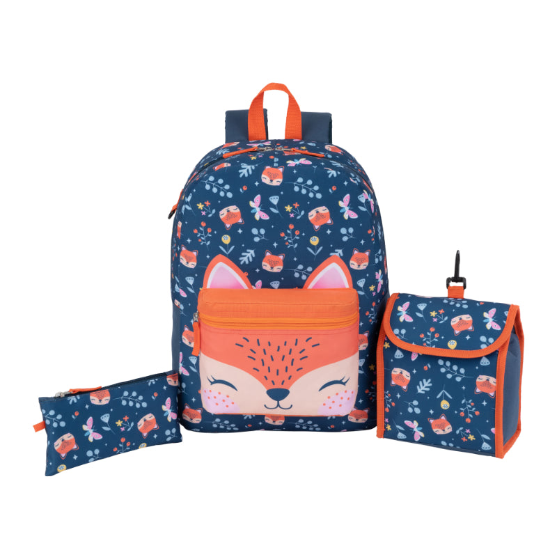 Trailblazer Poly Woodland Fox Backpack Set - Multicolour - 3 piece