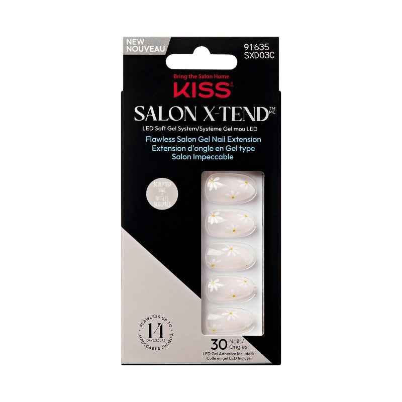 KISS Salon X-Tend LED Soft Gel System Gel Nail Extension Kit - Medium - Almond - Red Flags - 30's