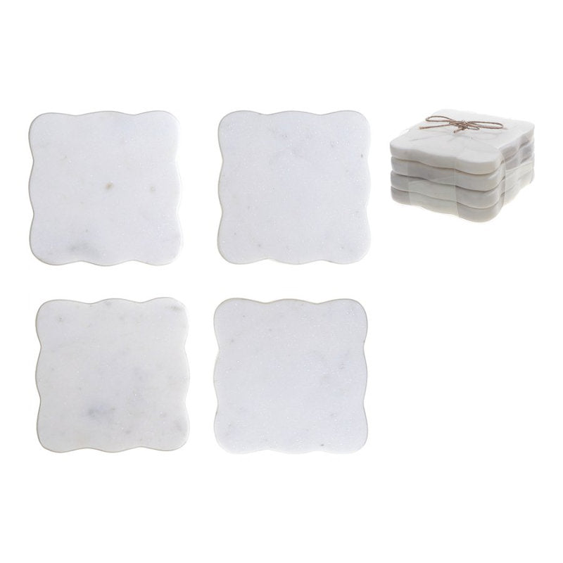 iH casadecor Coaster - White - 4 pcs