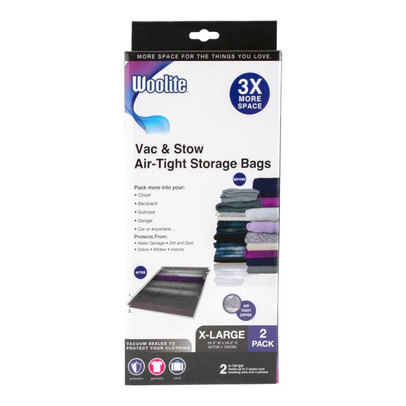 Woolite Vac and Stow X-Large Vacuum Storage Bag - 67 x 100cm - 2's