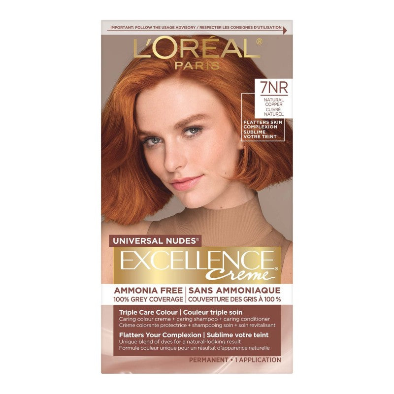 L'Oreal Paris Excellence Creme Universal Nudes Permanent Hair Color - Natural Copper (7NR)