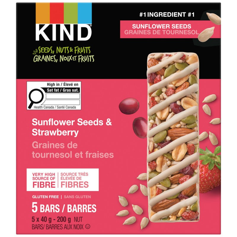 Kind Nut Bars - Sunflower Seeds &amp; Strawberry - 5 x 40g
