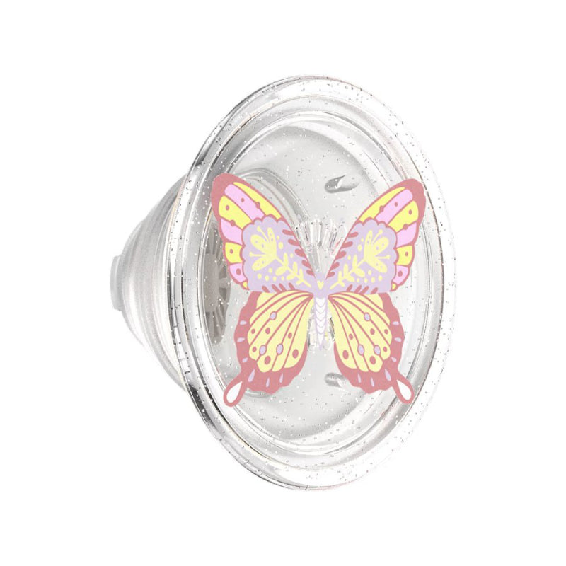 PopSockets PopTop Sunset Oasis Finger Grip / Kickstand for Cellular Phone - Glitter Sunset Mariposa