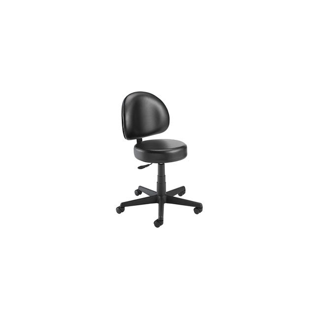 Pneumatic Stool, With Back, Adjustable Height, Black