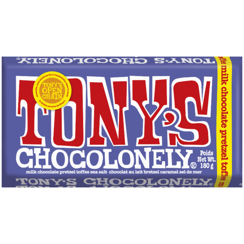 Tony's Chocolonely Milk Chocolate - Pretzel Toffee Sea Salt - 180g