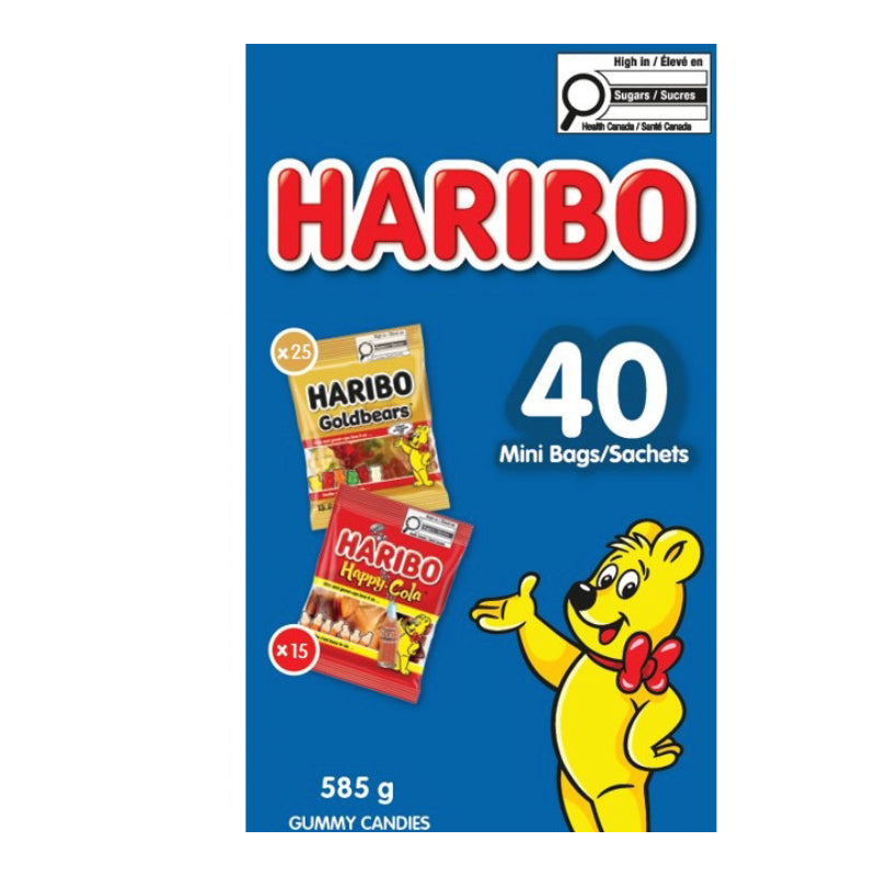 Haribo Gummy Candy - 40 mini bags - 585g