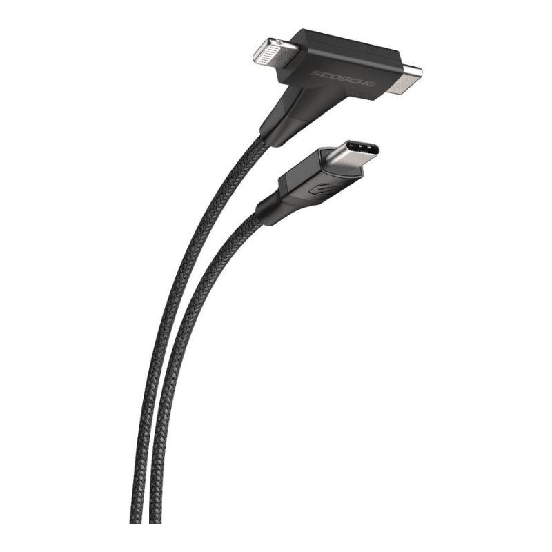 Scosche StrikeLine USB-C to Lightning / USB-C Cable - Black - 1.22m