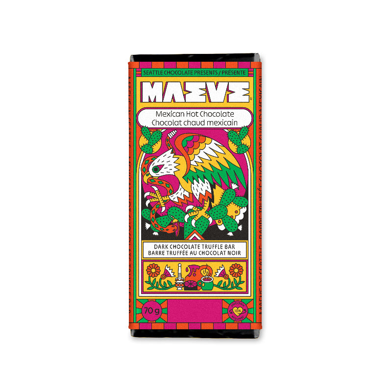 Seattle Chocolates Presents Maeve Dark Chocolate Truffle Bar - Mexican Hot Chocolate - 70g