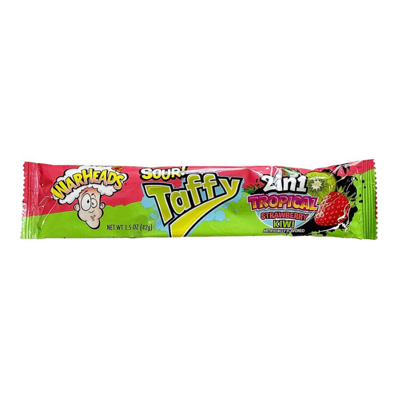 Warheads Taffy Sour 2 in 1 Chewy Bar - Tropical - 42g