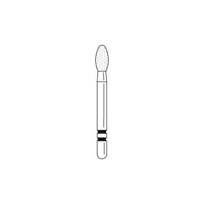Two Striper® Diamond Burs – FG, Coarse, Green, Egg, # 287, 2.3 mm Diameter, 4.0 mm Length, 5/Pkg
