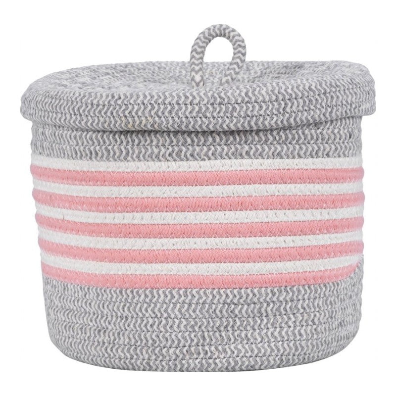 Collection by London Drugs Storage Basket - Striped - Pink/White