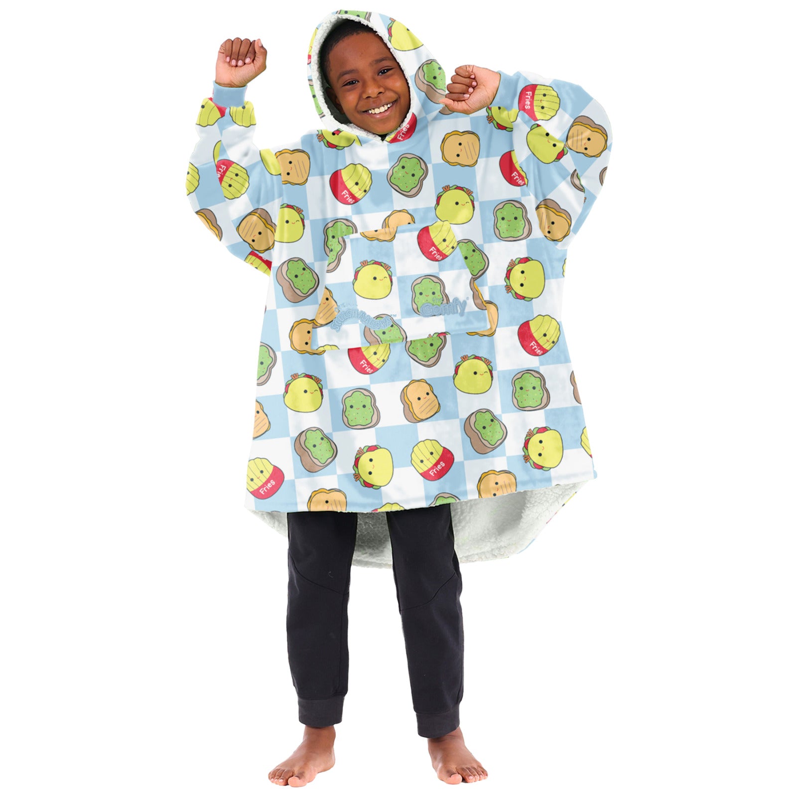 The Comfy Junior Squishmallow Wearable Blanket - Food Squad - One Size