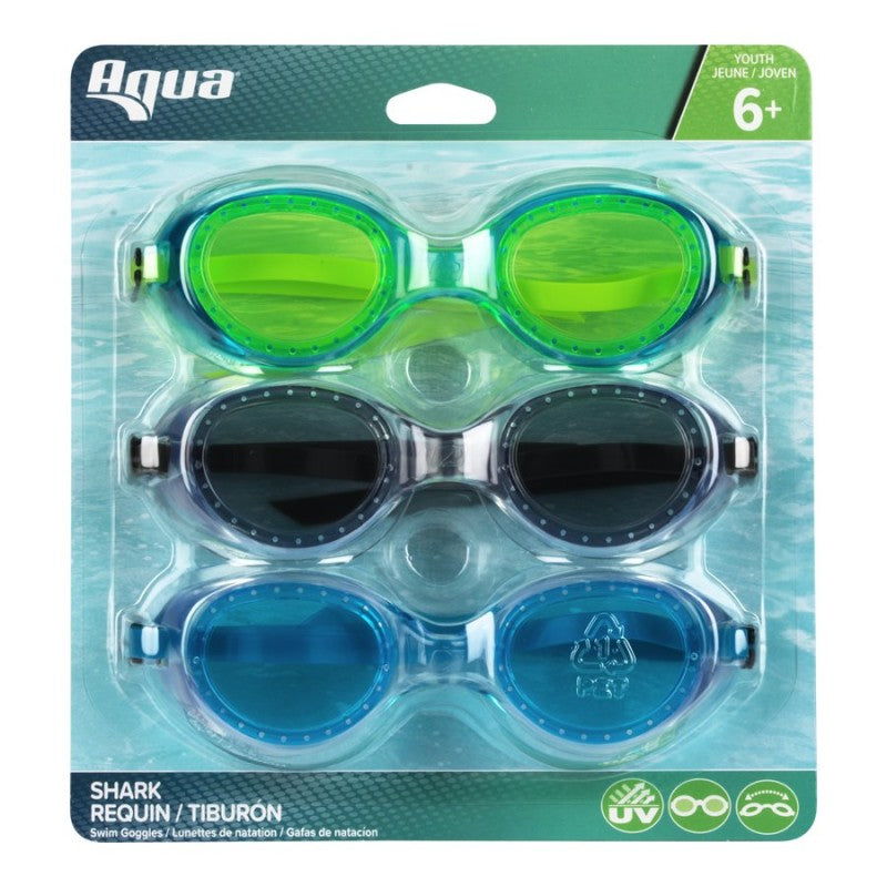 Aqua Shark Swimming Goggles - 3 pack