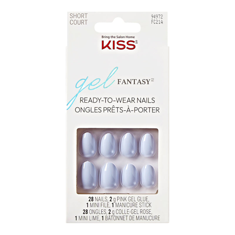 Kiss Gel Fantasy False Nails Kit - Short - Almond - Day 1 - 28's
