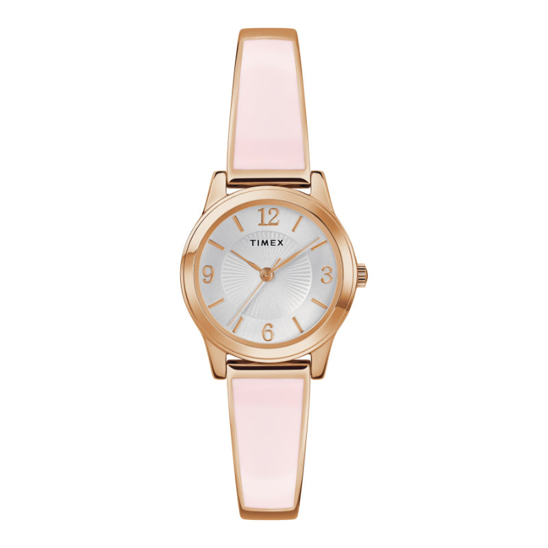 Timex Fashion Stretch Bangle Wristwatch - Rose Gold-Tone/Silver-Tone - TW2R98400GP