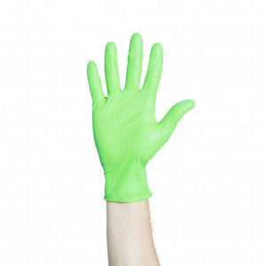 Flexaprene® Exam Glove, Nitrile, Powder Free, Beaded Cuff, Textured Fingertip, 9.5" Green