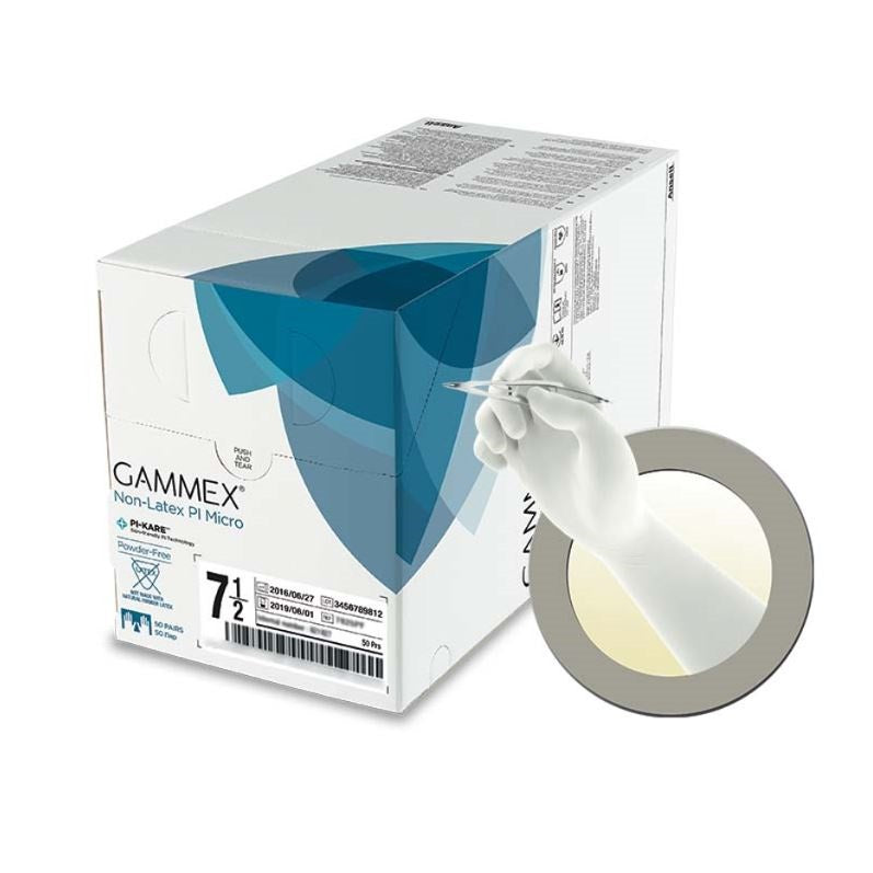 GAMMEX® Non-Latex PI Micro Surgical Glove, White - 50 Pairs/Box - 4 Boxes/Case